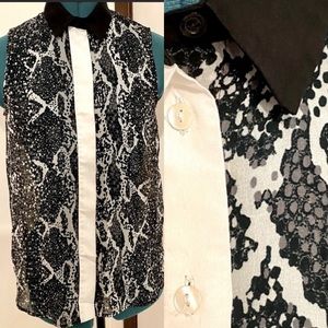 H&M Snake Print Collared Top